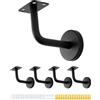 QWORK® 5 pezzi Staffe per corrimano in acciaio inox - 60x80 mm - nero piatto