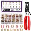 Swpeet Sweet 271 fascette stringita a molla da 7 a 22 mm con fascia piatta girevole pinza per tubo flessibile del carburante, kit di assortimento, flessibile in silicone