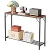 YMYNY Consolle Ingresso, Tavolo Console Stretto, Piccolo Tavolo per Decorazioni, Tavolino da Divano, Corridoio, Soggiorno, Ufficio, Assemblaggio Semplice, 107 x 30 x 78CM Marrone Vintage HST006H