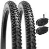 YunSCM 2PCS Pieghevole 26 Pollici Pneumatici 26x2.35 ETRTO 57-559 Pollici Camera d' Aria AV32mm compatibile Bicicletta 26x2.30 26x2.35 26x2.40 Copertoni e Camera d'aria