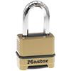 Master Lock M175XDLF Lucchetto a combinazione resistente alle intemperie, ripristinabile per uso esterno, finitura in ottone