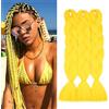 Gairyan Extension per Treccine Africane Extension Capelli Finti per Treccine Afro 60cm Ombre Kanekalon Treccia Capelli Sintetici Crochet Twist Jumbo Braids 3 Pezzi 300g (Giallo)
