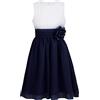 Mufeng Bambina Vestito Lungo da Principessa Abiti da Sposa Ragazza Matrimonio Nozze Damigella d'Onore Vestito Elegante Senza Manica 4-14 Anni A Bianco&Blu B 16 Anni