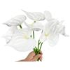 Rikyo 8 fiori artificiali di giglio di Anthurium permanenti da 33 cm, per decorazioni per la casa, per matrimoni, artigianato,accessori per bouquet di fiori,bianco puro