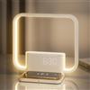 RETEYUNG Lampada da Comodino con Caricatore Wireless da 10W, Luce Notturna, Luce di risveglio con 10 Suoni Rilassanti, 2 Sveglie, Luminosità Regolabile Touch Dimmerabile 3 Livelli di Luminosità