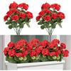 Laelfe Gerani Finti da Esterno, Fiori Finti Artificiali Geranio per Esterno Balcone Patio Cimitero Sospensione di Fioriere Decorazione per Tavolo (Rossi, 2 Pcs)