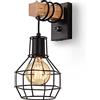 Glighone Lampada da Parete Industriale Vintage, Applique da Parete Interno Dimmerabile in Metallo, E27 Lampada a Muro Illuminazione Interni per Camera da Letto, Corridoio, Soggiorno
