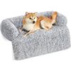Feandrea FluffyHug Cuccia Divano per Cani di Peluche, Tappeto Copridivano per Animali, Taglia XL, per Cani di Media e Grande Taglia, 110 x 95 x 18 cm, Grigio Ombré PGW223G01