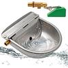 MasXirch Abbeveratoio in Acciaio Inox con Tappo di Scarico, Ciotola D'Acqua Automatica Per Cani con 2 Pezzi Valvola a Galleggiante Regolabile in Ottone per Bovini, Suini, Pecore, Polli
