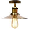 LEDSone Industriale Vintage Semi Montaggio A Filo Illuminazione A Soffitto, Lampada Da Soffitto Metallo Forma Piatto Downlight Giallo Ottone Lampada Ombra Soggiorno Decorazione Interna E27 Base