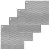 O-ishii Set di 4 Sottopentola Quadrati in Silicone, resistenti al calore fino a 230 ° C - Lavabile in lavastoviglie - Colore grigio