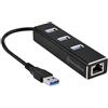 SilverStone SST-EP04 - Adattatore di rete 3x USB 3.1 Gen 1 Type A ed RJ45 Gigabit Ethernet, alluminio
