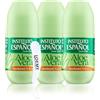 Instituto Español Aloe Vera Deodorante Roll-on, Antitraspirante Invisibile Dry Unisex, Deodorante Piccolo da Viaggio con Protezione di Lunga Durata Senza Alcool, Set Risparmio 225ml
