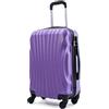 R.Leone Valigia EasyJet 45x36x20 cm Trolley Bagaglio a mano in ABS 4 Ruote (Viola, 3037 Valigia 50x35x20 cm)