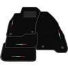 Generico Tappetini compatibili con Fiat Punto Abarth Evo 3 porte 2009-2014, ricamo bandiera Italia, kit tappetini auto personalizzati, set tappeti in moquette, bordo nero.