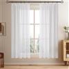 Softalker tende con fettuccia 140x160 cm (LxA) bianche tenda corte semitrasparenti effetto lin tende 2 pezzi decorative moderne camera cucina da letto interni ed esterni e altre porte e finestre
