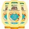 Garnier Ultra Dolce Balsamo Cremoso Nutriente Rituale D'Argan per Capelli Secchi Nutriente e Districante con Olio d'Argan e Crema di Mandorla - 3 Flaconi da 360ml