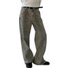 Generic 2024 Primavera Jeans Leopardati Donna Leopard Jeans Donna Uomo Pantaloni in Denim Femminile Oversize Unisex Gamba Larga Pantaloni Street Wear Hip Hop Vintage Allentato Casual Jeans Donna