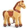 PonyCycle Essenziale Modello E Cavallo Cavalcabile con Ruote Pony Giocattolo Cavalcabile (con Freno/Taglia 4 per 4-7 Anni) Peluche Giocattolo Da Passeggio Cavallo Marrone Chiaro - E436