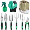 eROOSY 9PCS Kit di Attrezzi da Giardinaggio con i Guanti da Giardinaggio, Set di Attrezzi da Giardino, Regalo da Giardino per Donna, Genitori, Giardinier