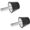 Ganter Normelemente GN 253-32-M8-10-55 Tampone di Arresto con Vite, Nero, Gewinde d2: M8x10