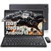 FIRMAST Tablet 10 Pollici Android 13, 12 GB RAM + 128 GB ROM, 1 TB Espandibile, Certificato GMS, Octa-Core, 1280 x 800 IPS, 6000 mAh, Doppia Camera, WiFi, Bluetooth 5.0, Tablet con Tastiera e Mouse, Nero
