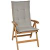 Beautissu Cuscino per sedia a sdraio Loft HL 120x50x6cm resistente e comodo anche per sedie reclinabili, spiaggine e poltrone - grigio chiaro