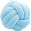 Generic Cuscino a sfera di nodo, cuscino per palla annodata, cuscino per divano in morbido peluche, cuscino a fiocco intrecciato a mano, cuscino decorativo per divano, letto, 20 x 20 cm (blu)