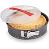 Dr. Oetker Tortiera apribile con cerniera Ø 26cm, Linea Bake & Go con coperchio per il trasporto. Rivestimento antiaderente (colore: nero/trasparente), quantità: 1 pezzo