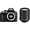 NIKON Kit Fotocamera Digitale Reflex D3300 Nero Sensore CMOS 24.2Mpx Full HD + Obiettivo AF-P DX Nikkor 18-55mm