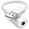 UGREEN Adattatore USB 2.0 a 3,5mm TRRS jack AUX (Cuffie e Microfono), (White) - 30712