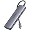 UGREEN Adattatore USB Type-C, 10 in 1, HDMI, VGA, Ethern., SD/TF, PD 100W, 3xUSB3, AUX3.5 (Gray) - 80133