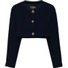 CHANEL Pre-Owned - Giacca crop bouclé anni '1990 - Donna - lana/seta - Taglia unica - Blu