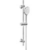 Görbach Colonna doccia con Doccetta, Cromo Asta Doccia con Supporto per Doccia, Soffione Doccia con Tubo e Supporto, Barra Saliscendi Doccia 70cm con Doccia a Mano (D12CP)
