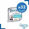 Monge Cane Fresh Paté e Bocconcini con Merluzzo 100 g - 100 gr - 32 pz