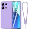 Fyriswho Cover per Xiaomi Redmi Note 13 4G Custodia + 1 Vetro Temperato, Sottile Morbida Silicone TPU Resistente Ai Graffi Protettiva Case Cover con Xiaomi Redmi Note 13 4G (6.67) - Viola