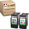 COMETE CONSOMMABLE COMETE, Prodotto in Francia - 560 561 XL - Cartucce Sostituzione per Canon PG-560 CL-561 XL senza display del livello di Inchiostro per Canon PIXMA TS5350 TS7450 TS7451 TS5351 (1 Nero 1 Colore)