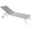 Amicasa Lettino Prendisole Mare Professionale Spiaggia Giardino Haiti 55x192x100 cm in Alluminio con Ruote colore Bianco/Grigio - LSTL802BI/GR