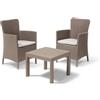 KETER Salotto da Giardino Set da Esterno 3 Pezzi Effetto Rattan con 2 Sedie e 1 Tavolino colore Cappuccino - Balcony