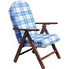 DecHome Sdraio da Giardino in Legno e Cotone con Cuscino 61x75x110h cm colore Blu Guayana - HF807065-BLU