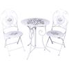 Galileo Tavolino da Giardino Esterno Rotondo in Ferro + 2 Sedie Richiudibili colore Bianco Esté - 5910594