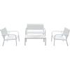 LIF Tavolo e Sedie da Giardino Set Tavolo rettangolare con 2 sedie e panca 2 posti colore Bianco - SF4001WH Arbus