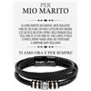 Bramart Azienda Italiana Bracciale Uomo in Pelle Intrecciata con Acciaio Inox inossidabile. A Mio Marito Idee Regali per lui Natale Compleanno - Cofanetto con DEDICA incluso (21, A mio Marito)