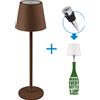 Novaline Lampada da tavolo Led touch Alba Corten 1,2W portatile e da bottiglia a batteria ricaricabile USB Novaline