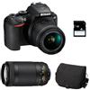 NIKON - D3500 + 18-55mm VR + 70-300mm VR AF-p + custodia + SD da 4 GB - SPEDIZIONE GRATUITA