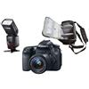 CANON SPEDIZIONE GRATUITA - Canon - Eos 70d + Canon Ef-s 18-55mm F / 3.5-5.6 Is Stm + Borsa Fotografica Professionale + Flash