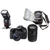 Canon - Eos 80d + Ef-s 18-55mm Stm + Ef-s 55-250mm Stm + Borsa Fotografica Professionale + Flash