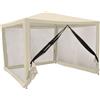 Galileo Gazebo Giardino 3x3 mt in Metallo con Zanzariere colore Ecrù Dakar Estè - 2179285