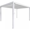 VivaGarden Gazebo Pergola da Esterno Giardino in Alluminio con Copertura a Doppia Lamella Orientabili 3 x 3 x 2,4 h mt colore Bianco - GA802136-BIAN