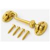 SISI UK,Gancio per porta in ottone lucido, 50 mm, per cancello, chiusura per porta, gancio e chiusura a occhiello, gancio per cabina e cancello, gancio e occhio, chiusura per cancello da giardino